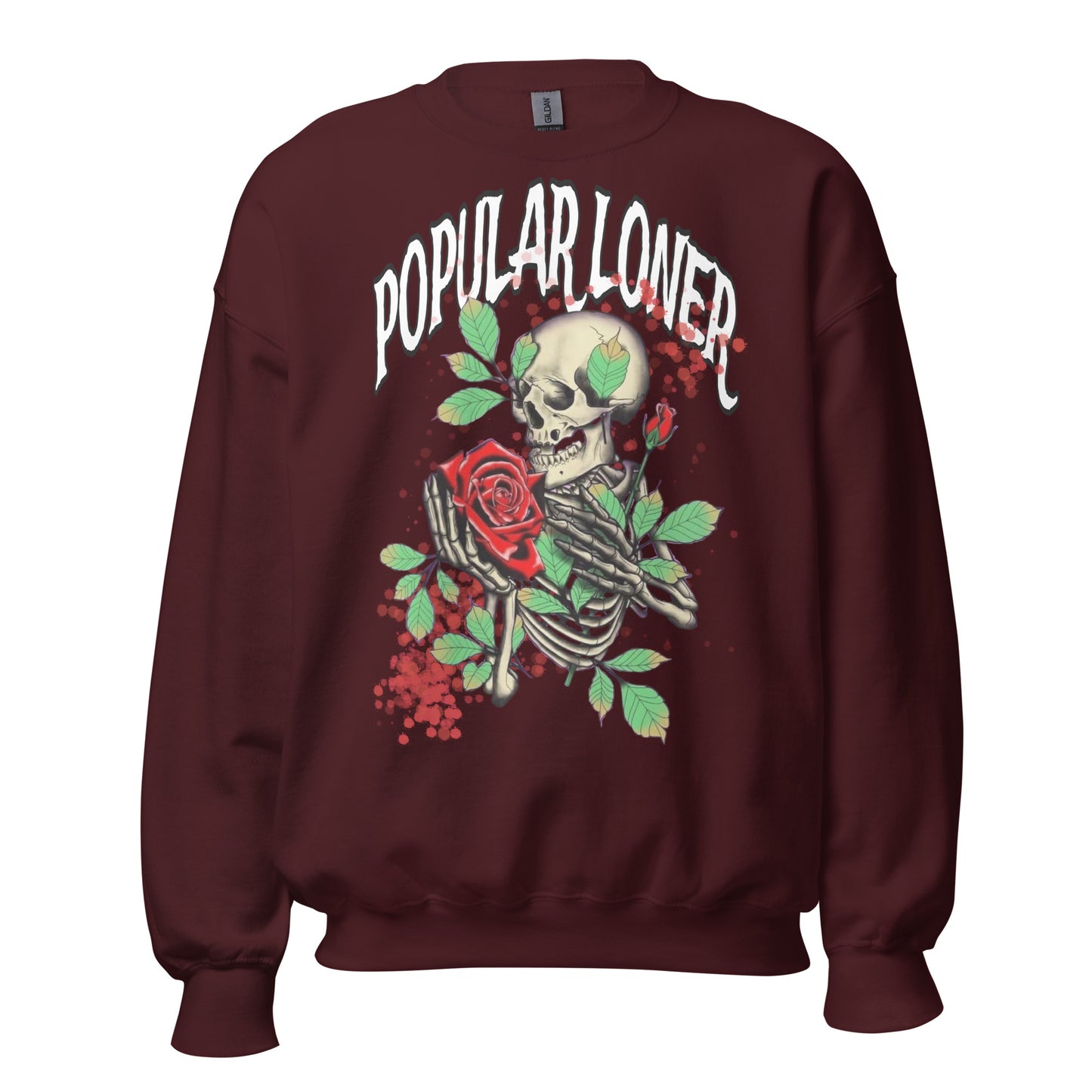 POPULAR LONER skeletons and Roses Sweatshirt