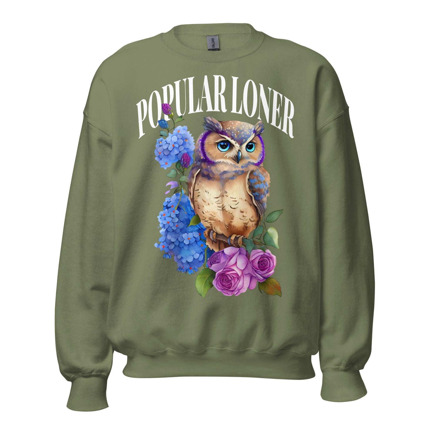 Popular Loner Owl and Flowers Sweatshirt