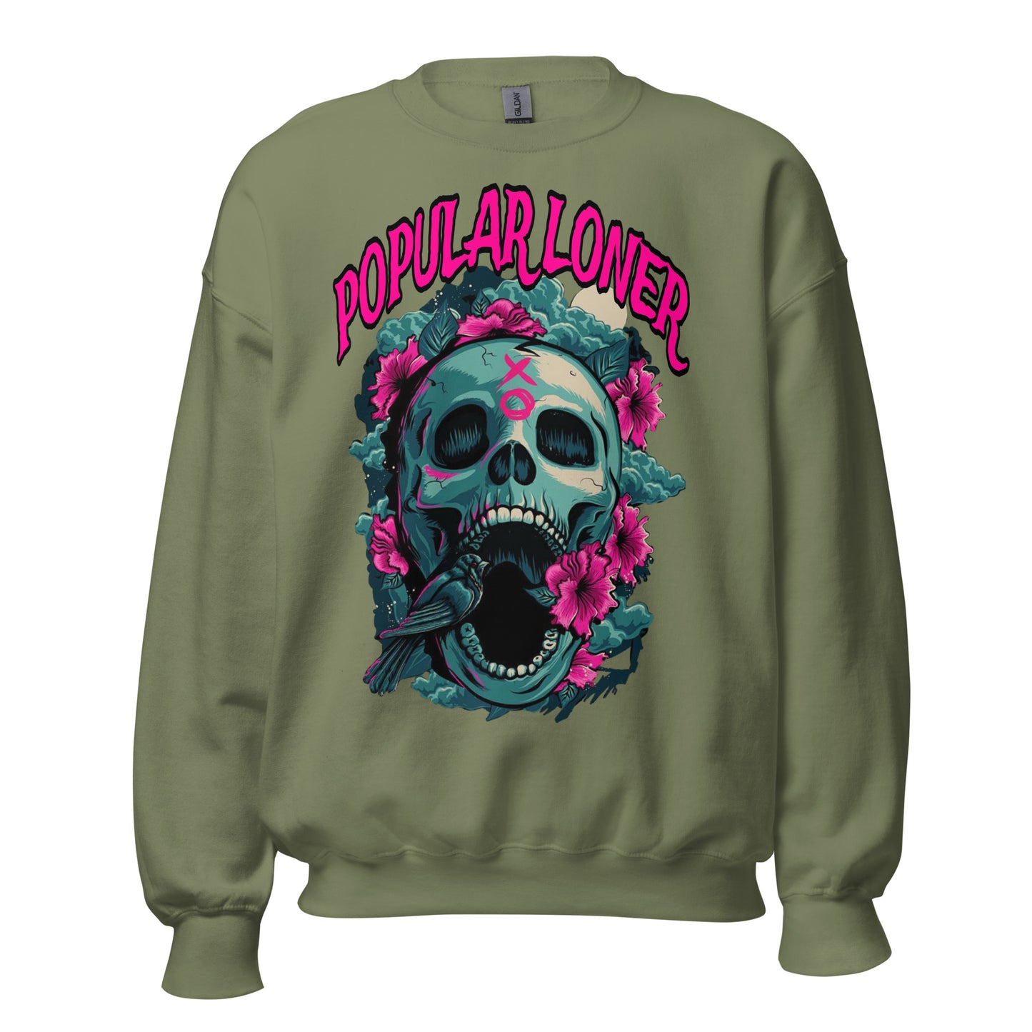 POPULAR LONER skeletons and flowers Sweatshirt