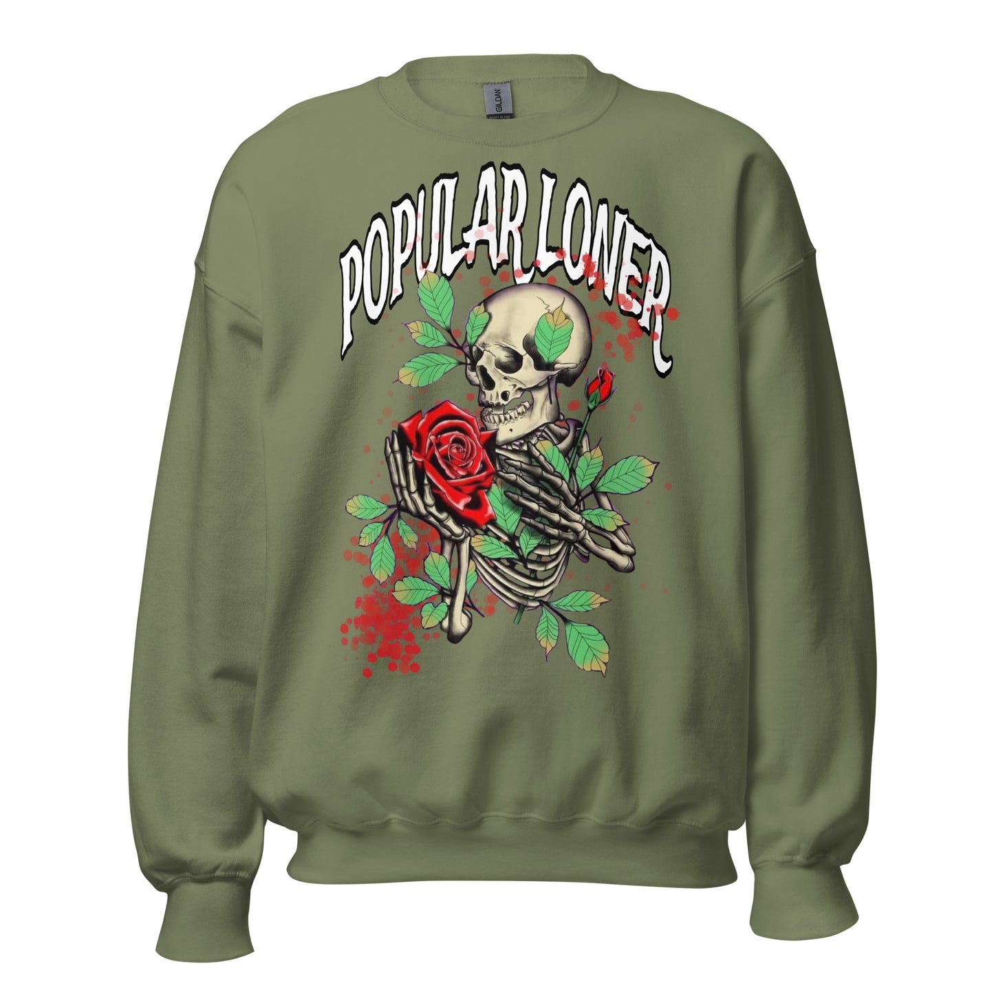 POPULAR LONER skeletons and Roses Sweatshirt