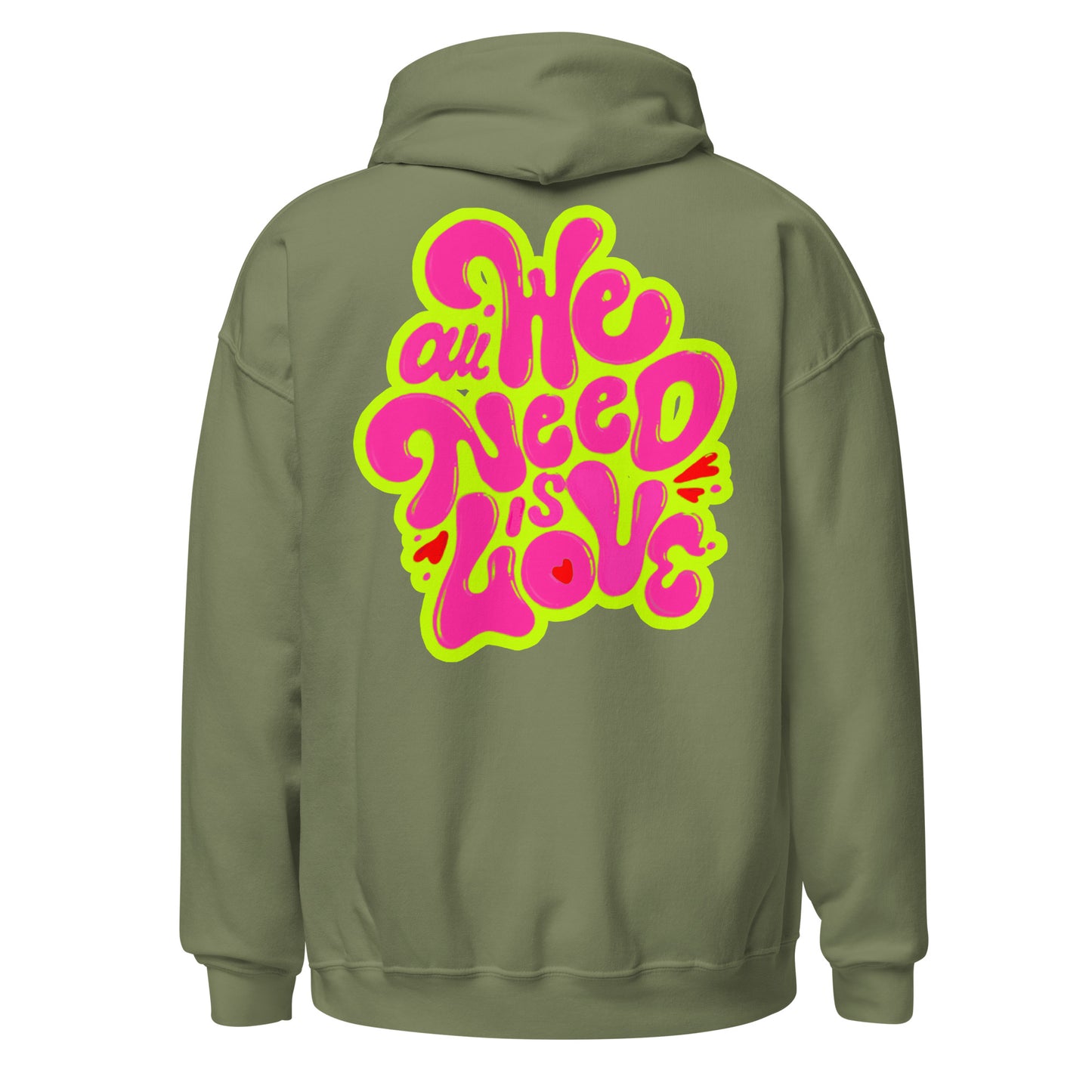 ONE LOVE Come Together ( Lime n pink ) Hoodie