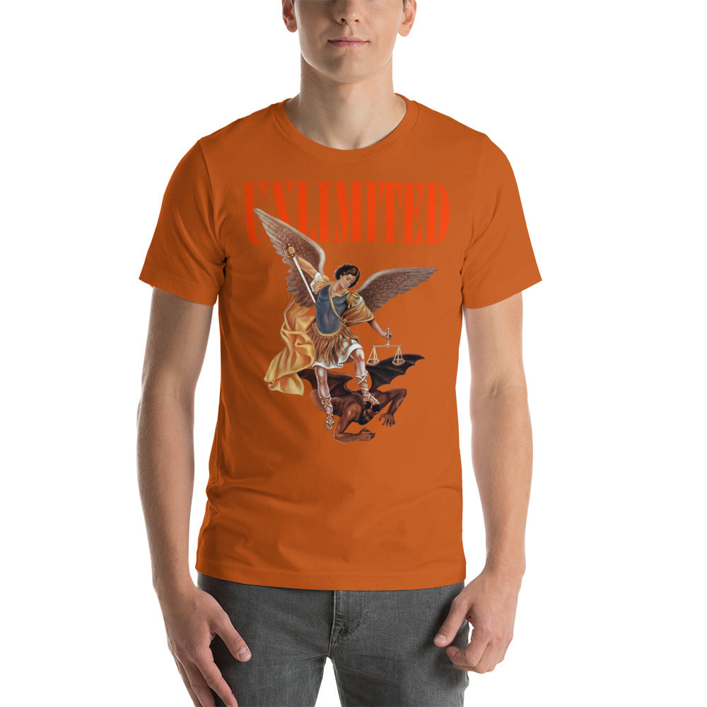 Unlimited archangel orange logo Unisex t-shirt