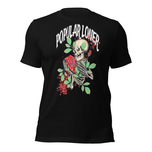 Popular Loner skeletons and flowers t-shirt