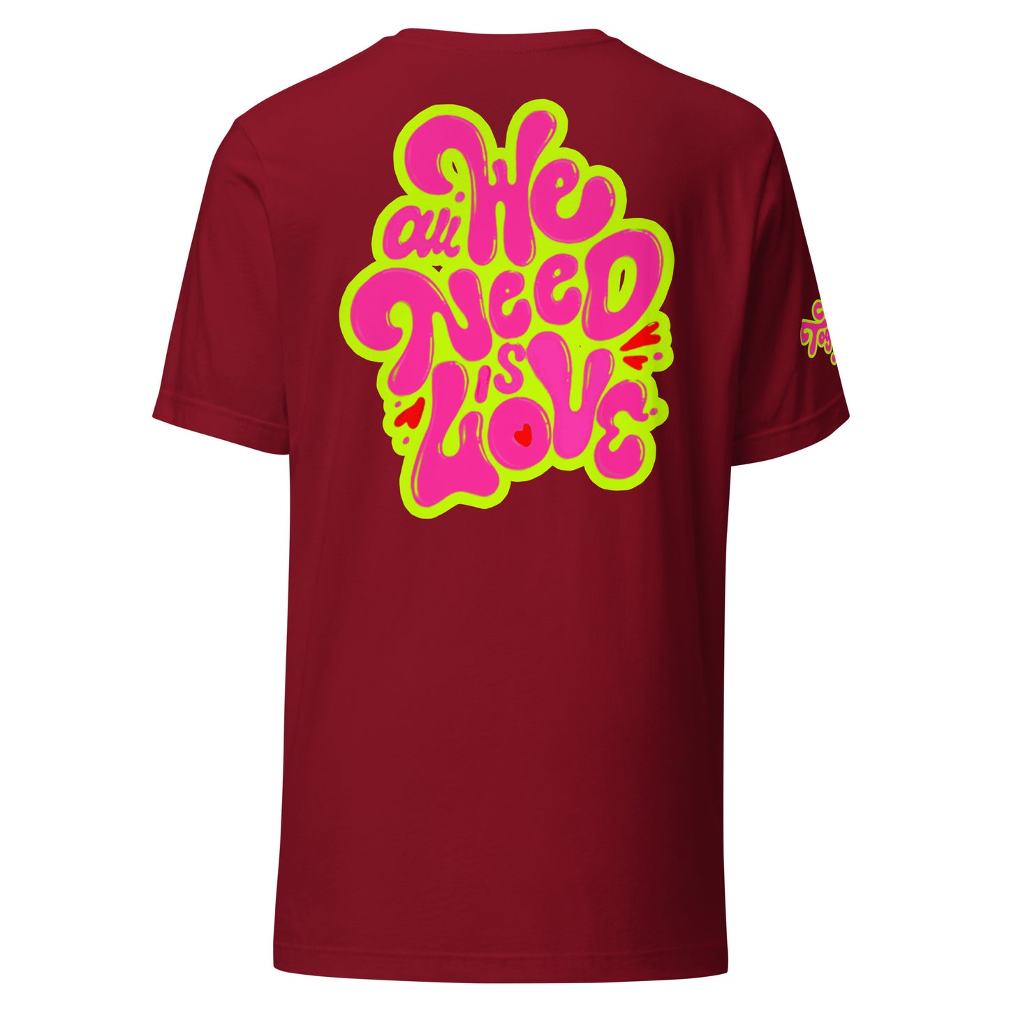 ONE LOVE Come Together ( lime n pink )  t-shirt