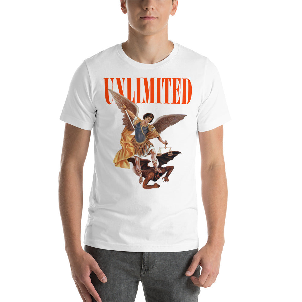 Unlimited archangel orange logo Unisex t-shirt