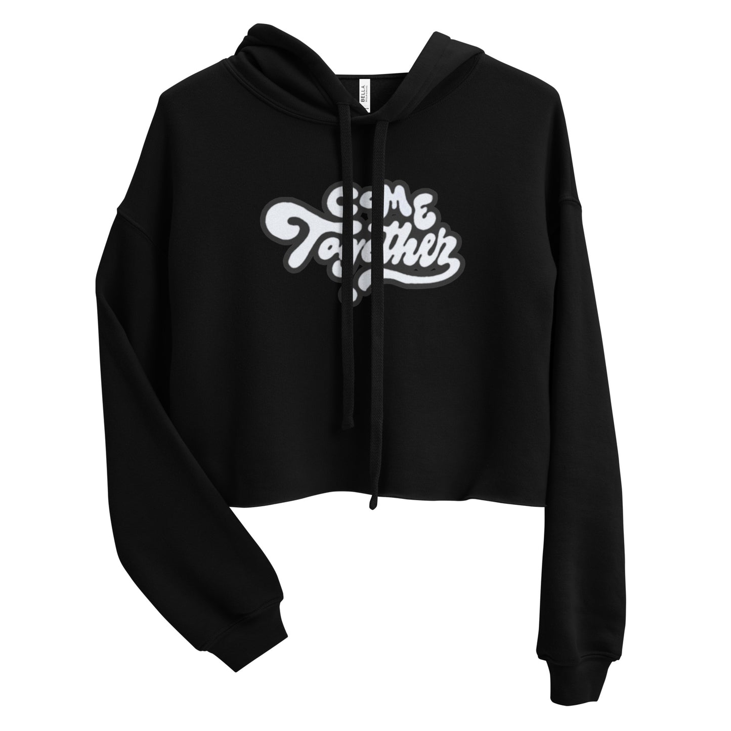 ONE LOVE Come Together ( black n white ) Crop Hoodie