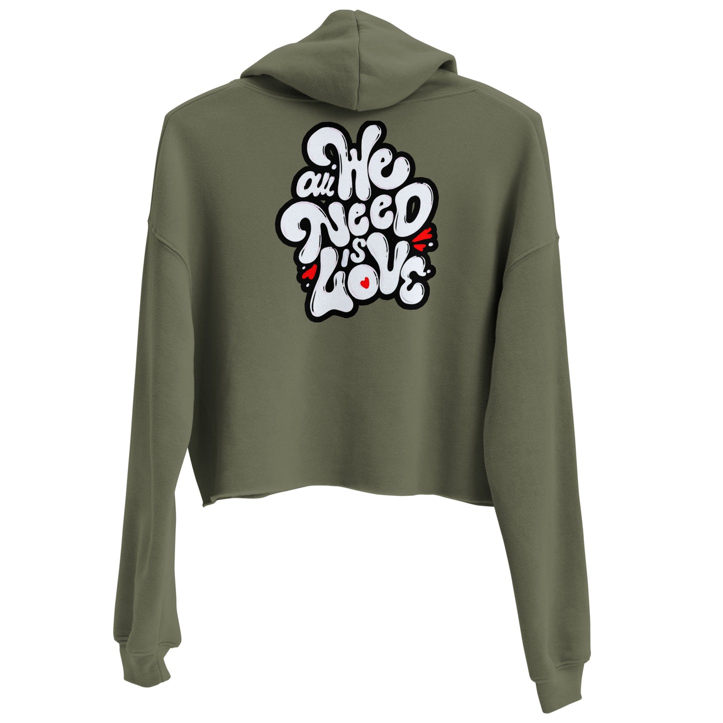 ONE LOVE Come Together ( black n white ) Crop Hoodie