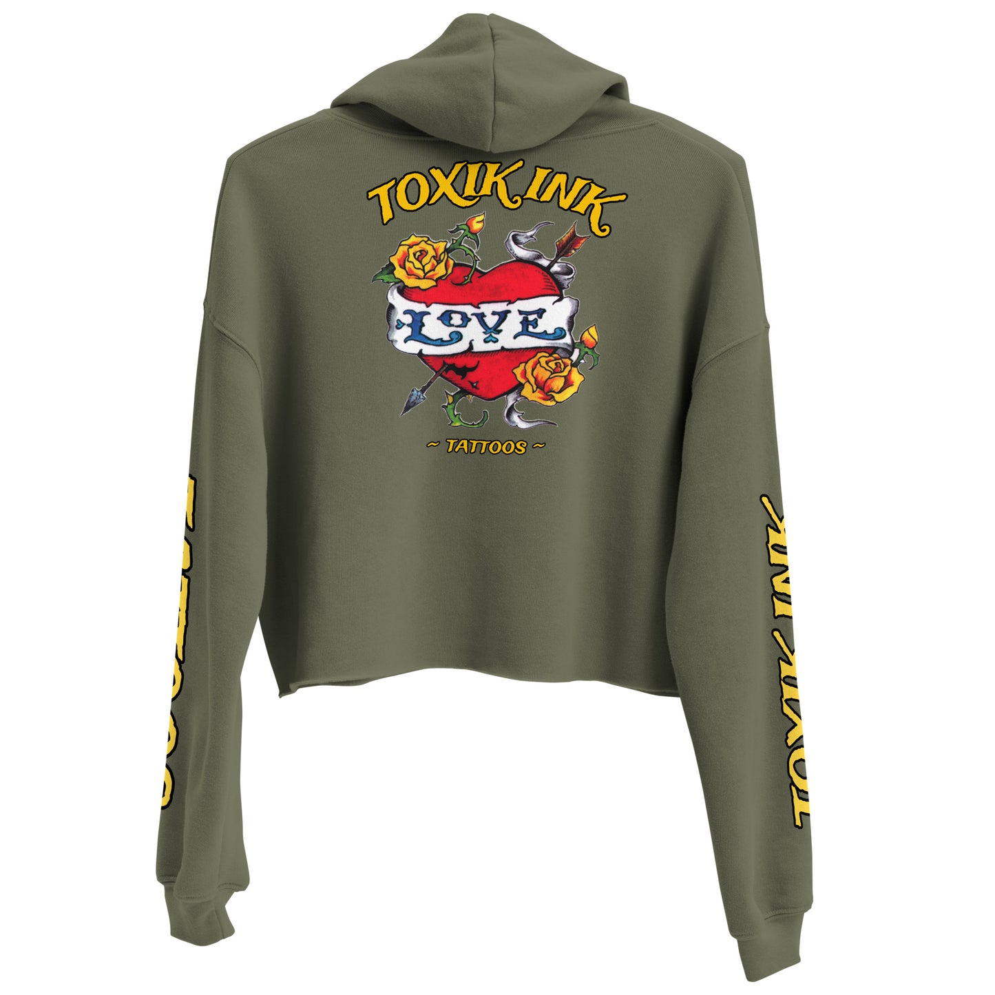 TOXIK INK LOVE Crop Hoodie