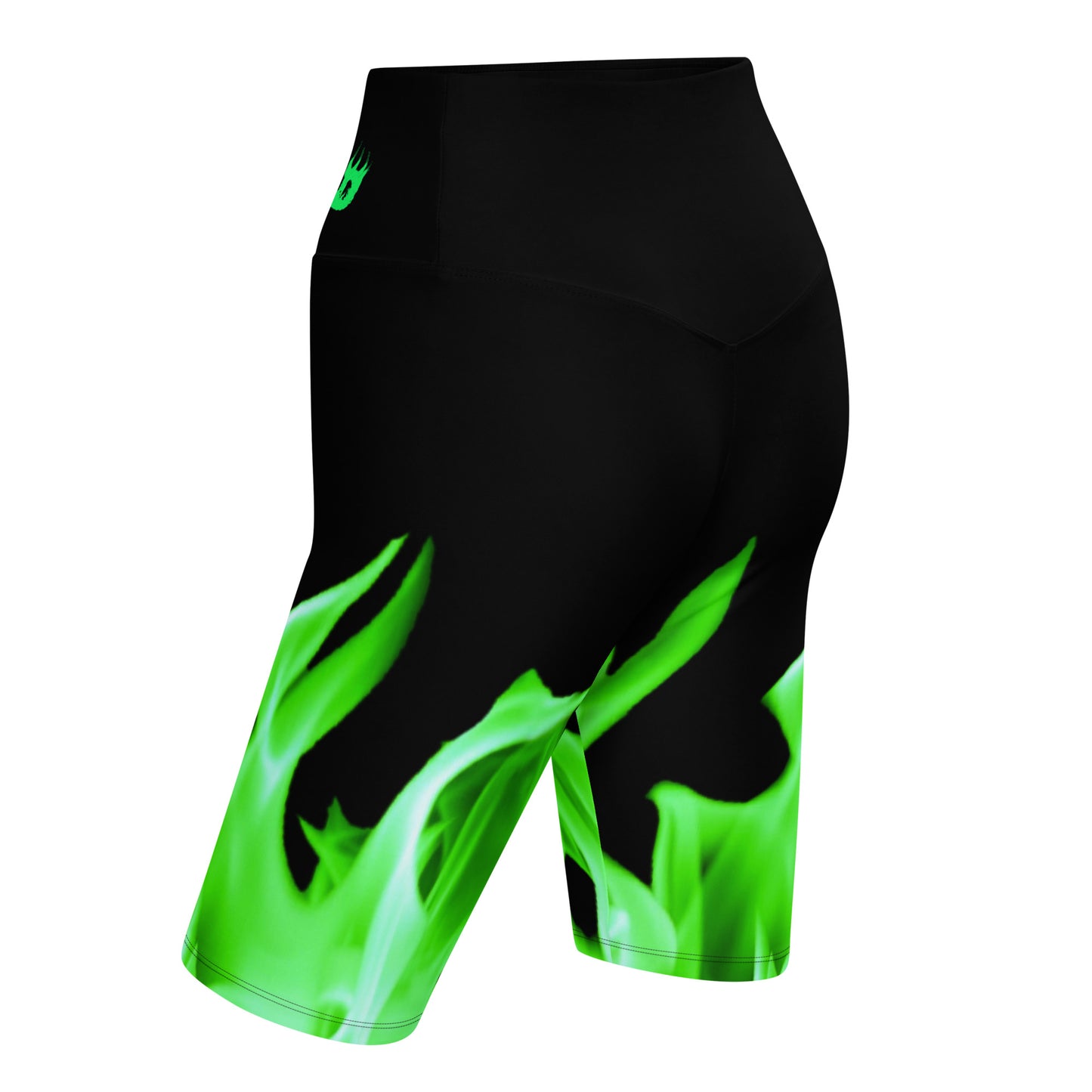 UNLIMITED green flame it’s lit Biker Shorts