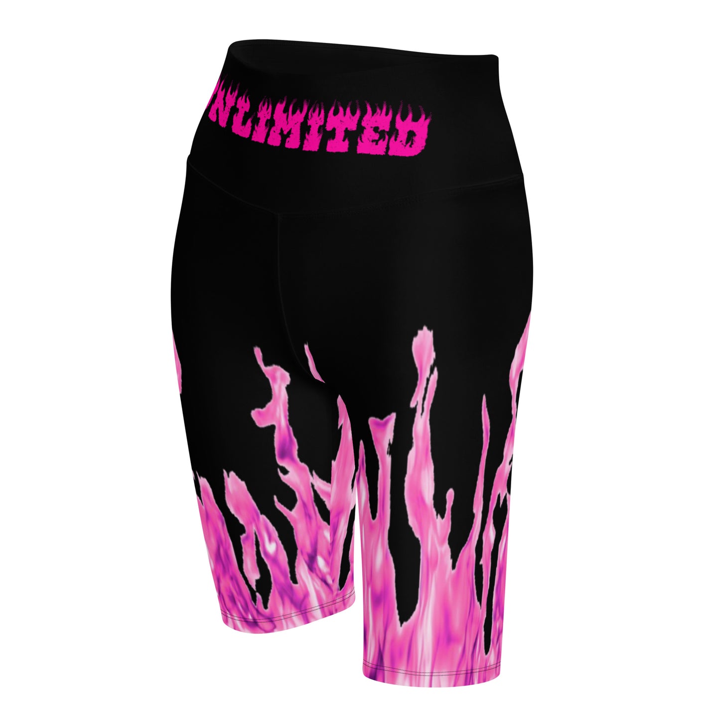 UNLIMITED pink flames it’s lit Biker Shorts