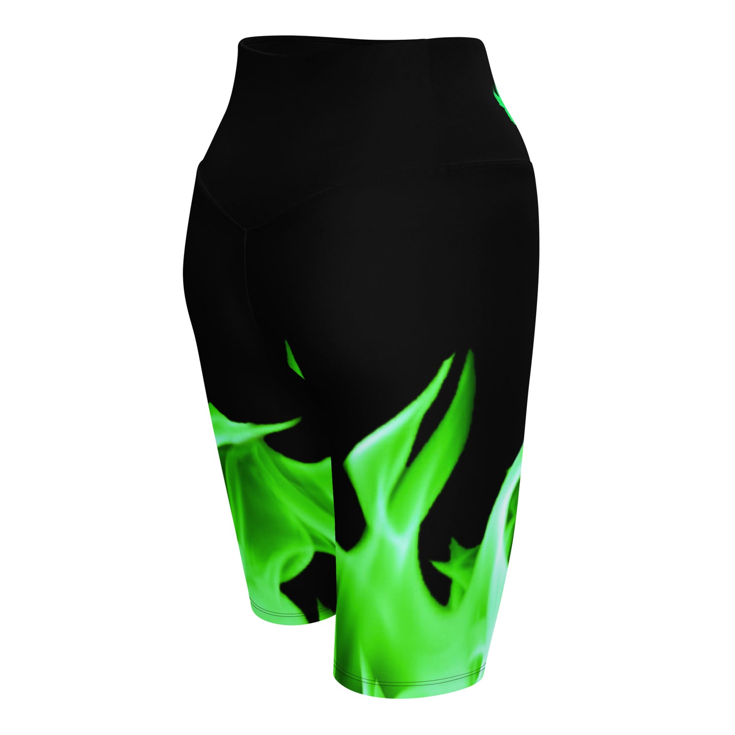 UNLIMITED green flame it’s lit Biker Shorts