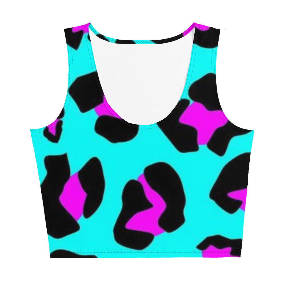 DESSINER Leopard turquoise and pink Crop Top