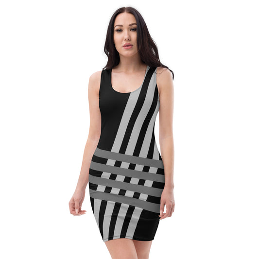 DESSINER black and grey striped Dress