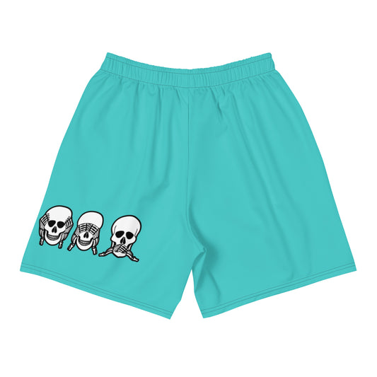 UNLIMITED SKELETON HANDS NO EVIL turquoise Men's Recycled Athletic Shorts