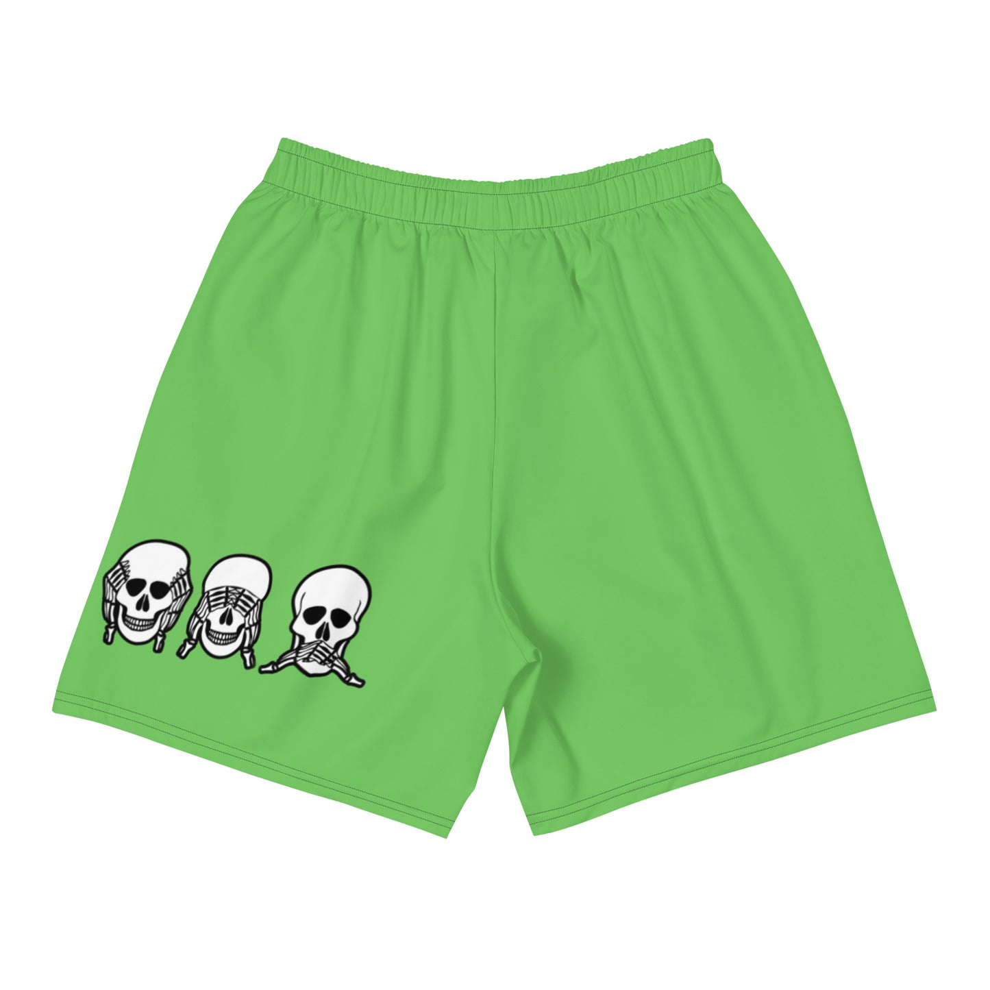 Unlimited Skeleton hands no evil green Men's Recycled Athletic Shorts