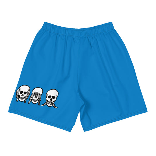 Unlimited Skeleton hands no evil blue Men's Recycled Athletic Shorts