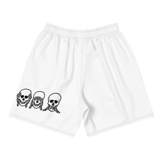 Unlimited Skeleton hands no evil white Men's Recycled Athletic Shorts