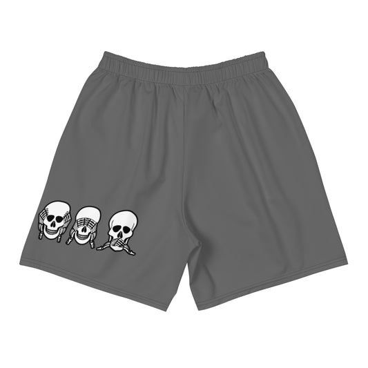 Unlimited Skeleton hands no evil grey Men's Recycled Athletic Shorts