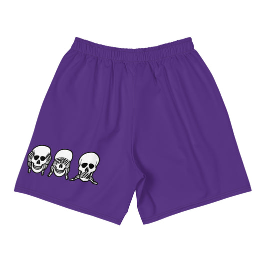 Unlimited Skeleton hands no evil purple Men's Recycled Athletic Shorts