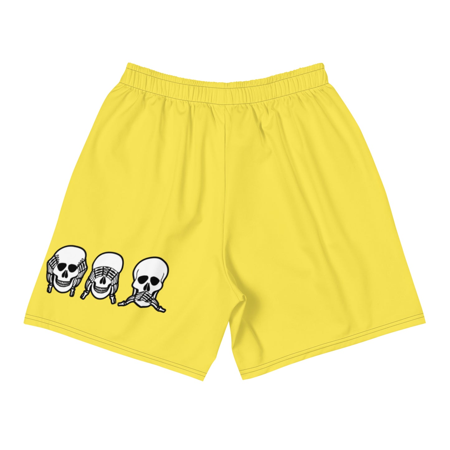 Unlimited Skeleton hands no evil yellow Men's Recycled Athletic Shorts