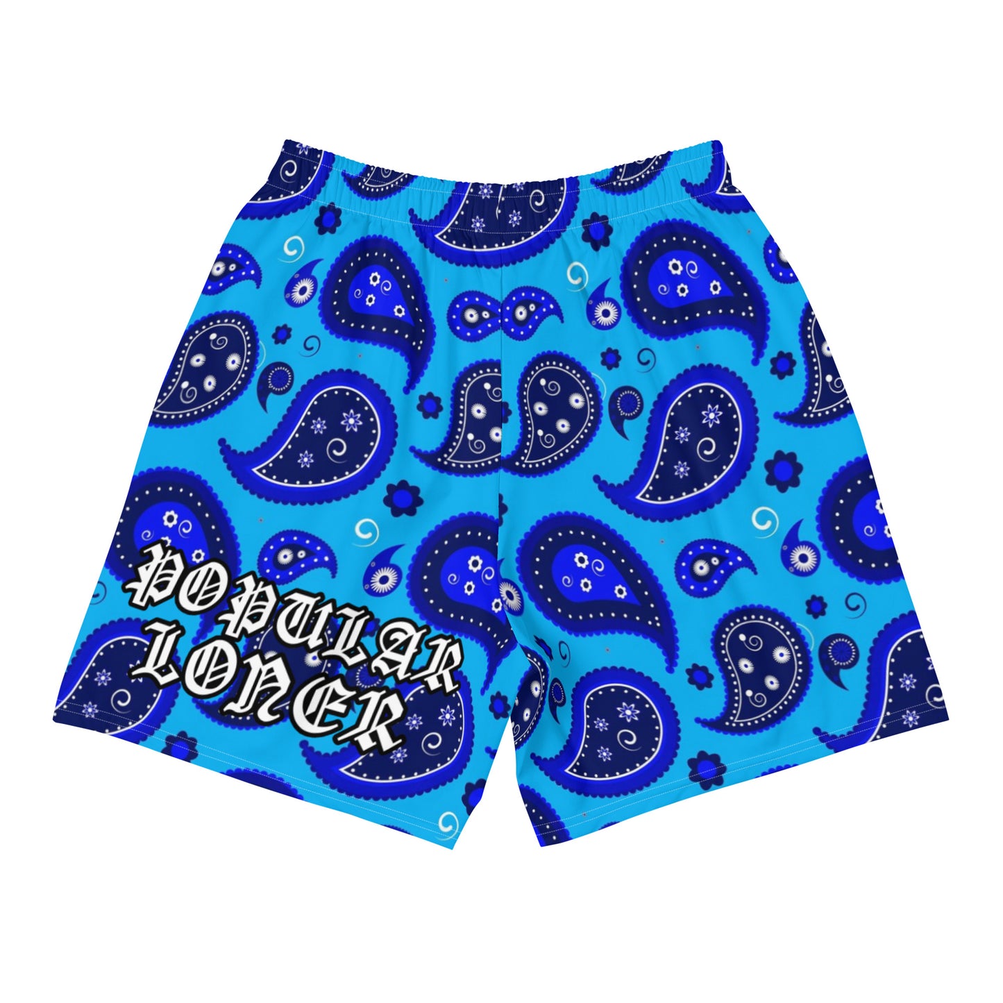 POPULAR LONER blue bandana Men's Recycled Athletic Shorts