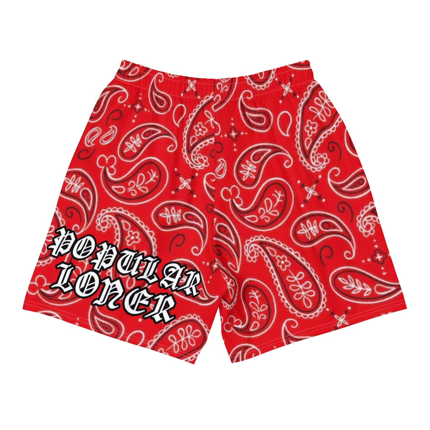 POPULAR LONER red bandana Men's Recycled Athletic Shorts