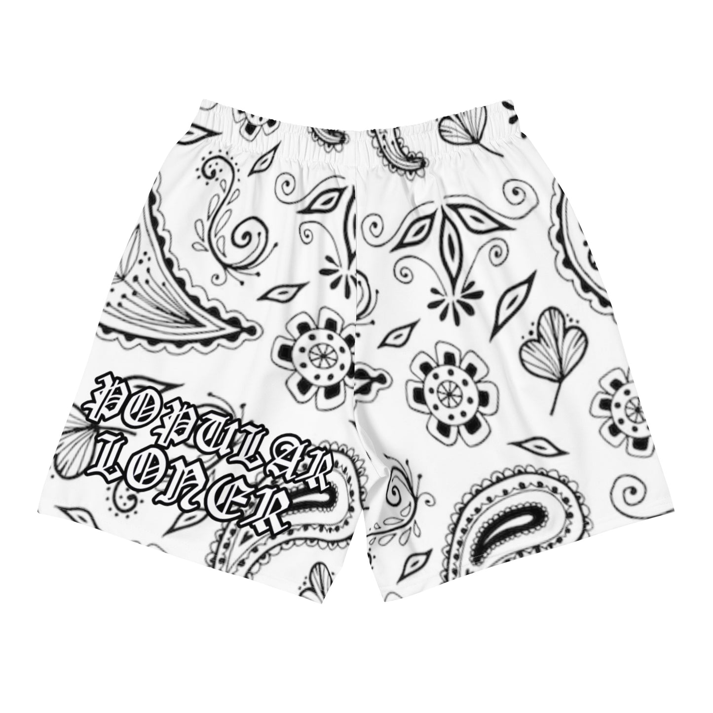 POPULAR LONER white bandana Men's Recycled Athletic Shorts