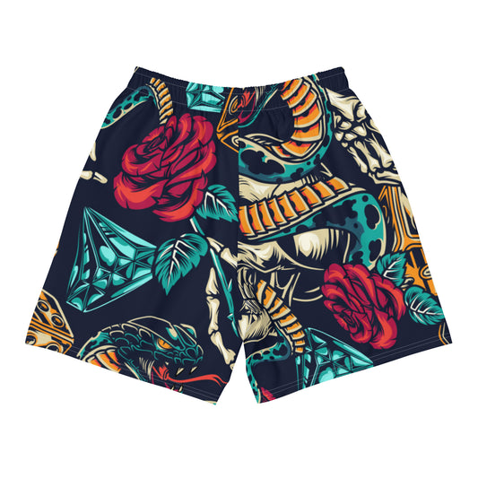 TOXIK snake and skull Men's Recycled Athletic Shorts