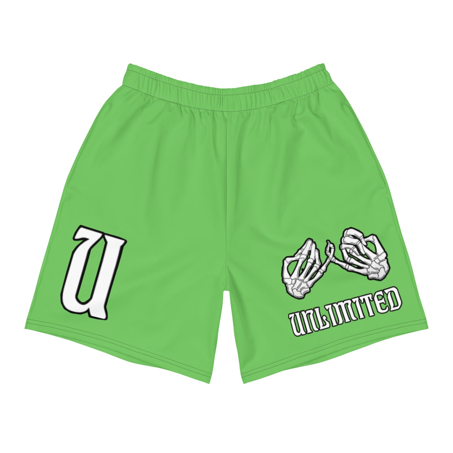 Unlimited Skeleton hands no evil green Men's Recycled Athletic Shorts