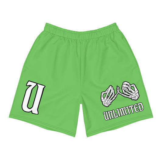 Unlimited Skeleton hands no evil green Men's Recycled Athletic Shorts