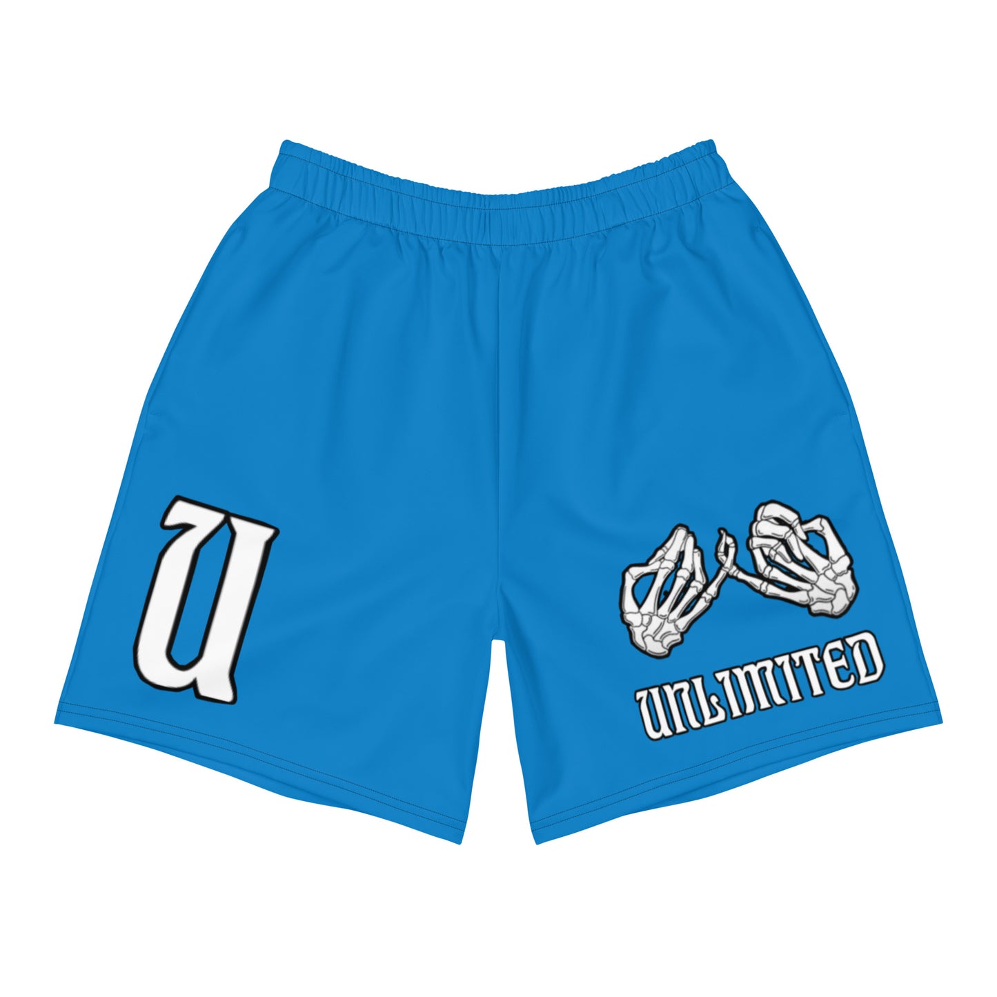 Unlimited Skeleton hands no evil blue Men's Recycled Athletic Shorts