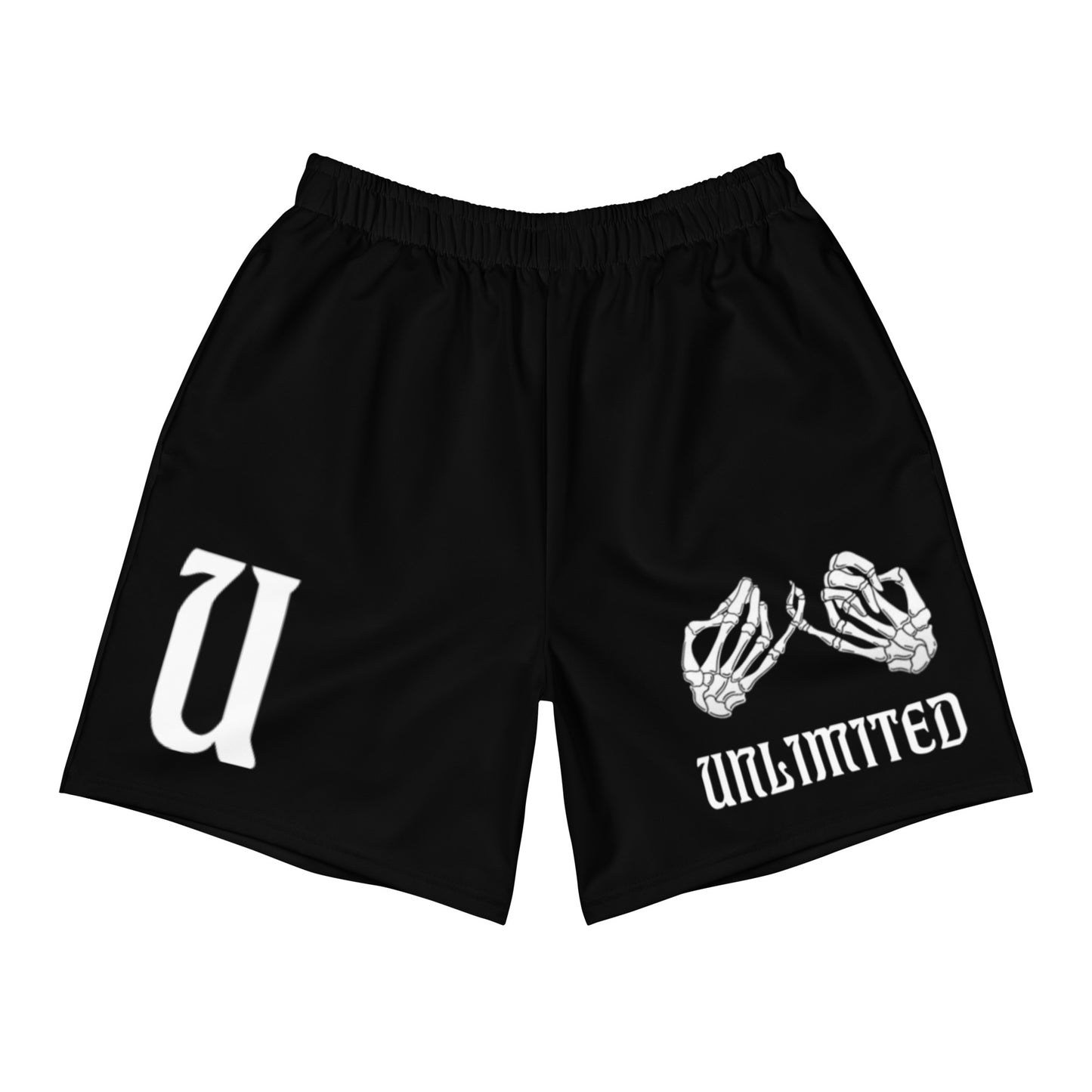 Unlimited Skeleton hands no evil black Men's Recycled Athletic Shorts