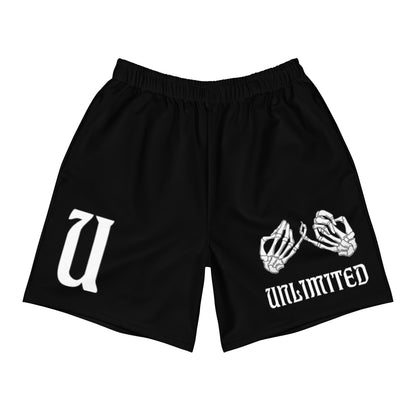 Unlimited Skeleton hands no evil black Men's Recycled Athletic Shorts