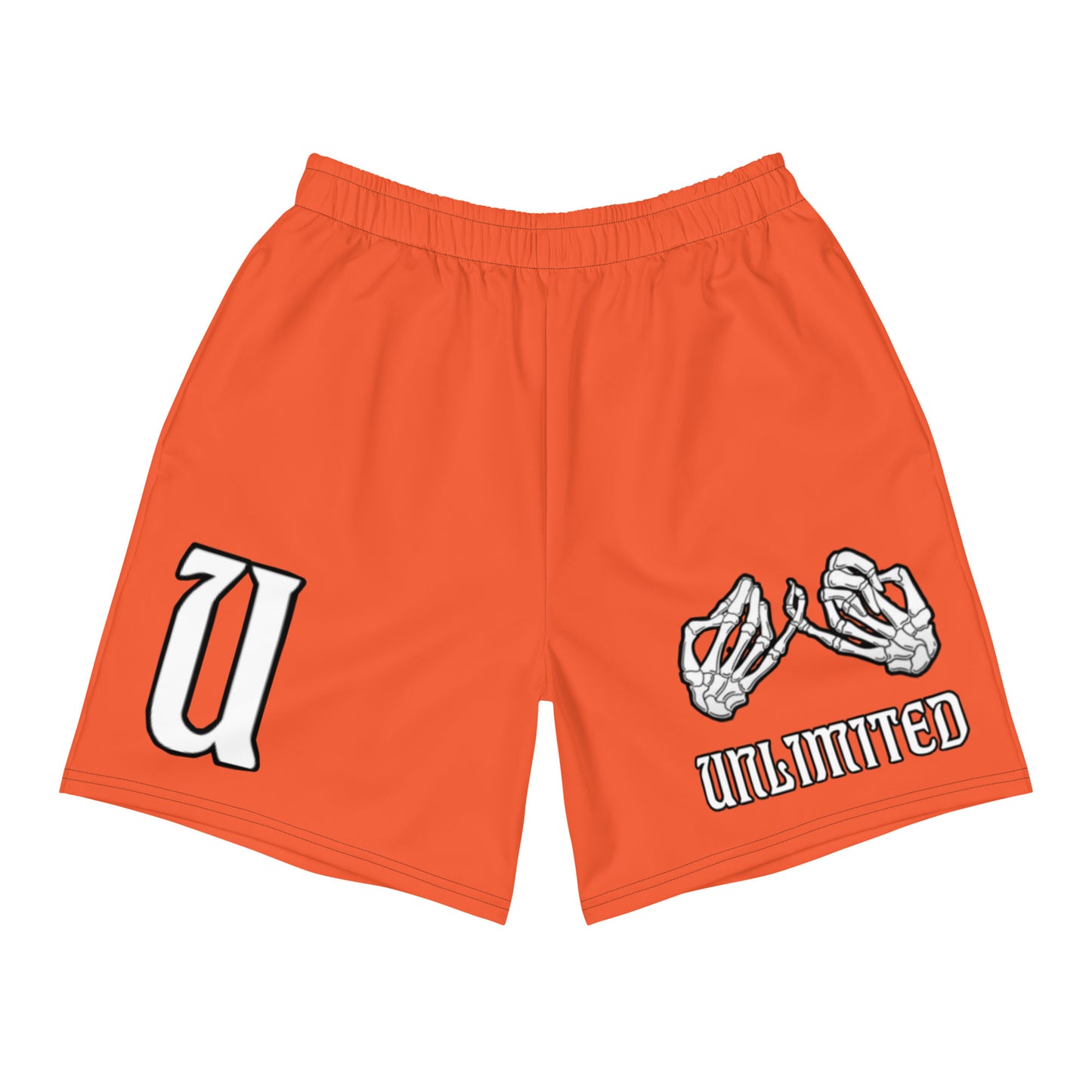 Unlimited Skeleton hands no evil orange Men's Recycled Athletic Shorts