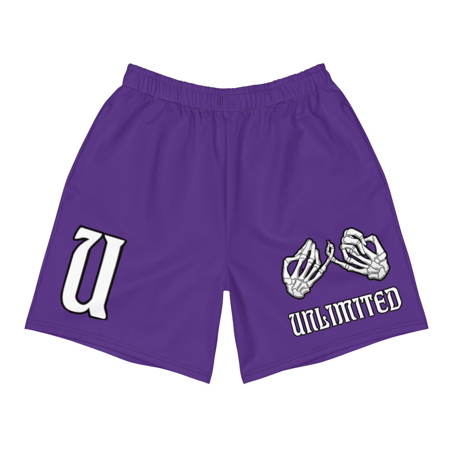 Unlimited Skeleton hands no evil purple Men's Recycled Athletic Shorts