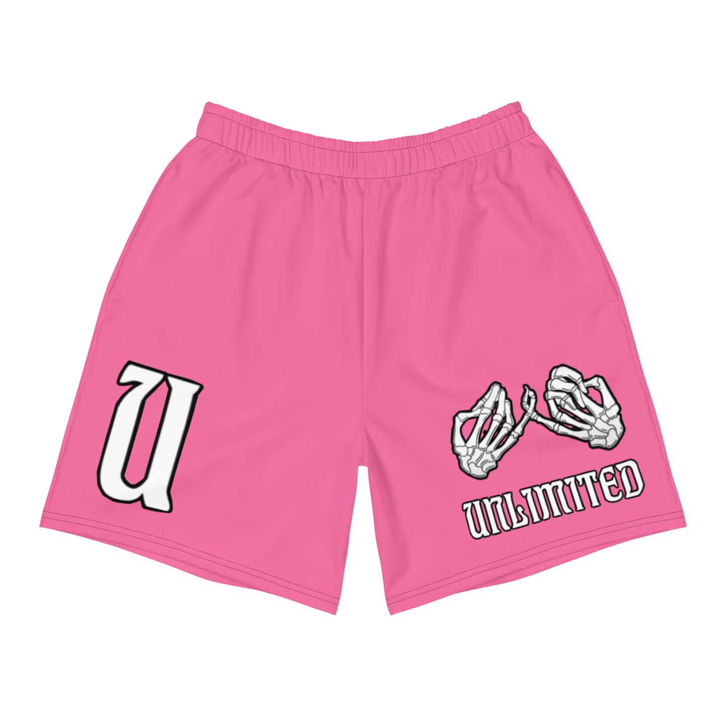 Unlimited Skeleton hands no evil pink Men's Recycled Athletic Shorts