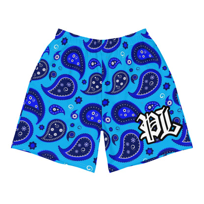 POPULAR LONER blue bandana Men's Recycled Athletic Shorts