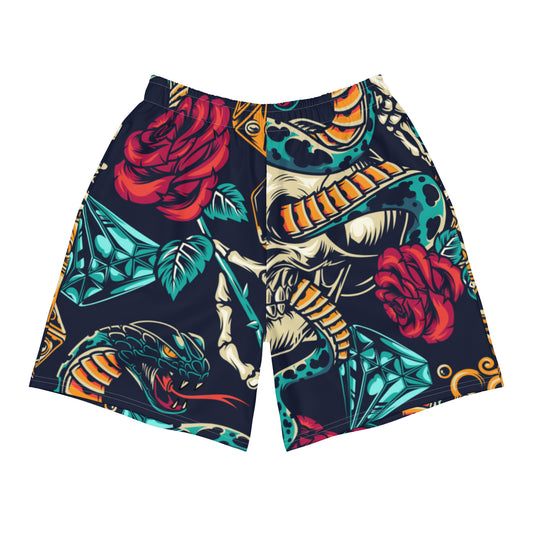 TOXIK snake and skull Men's Recycled Athletic Shorts