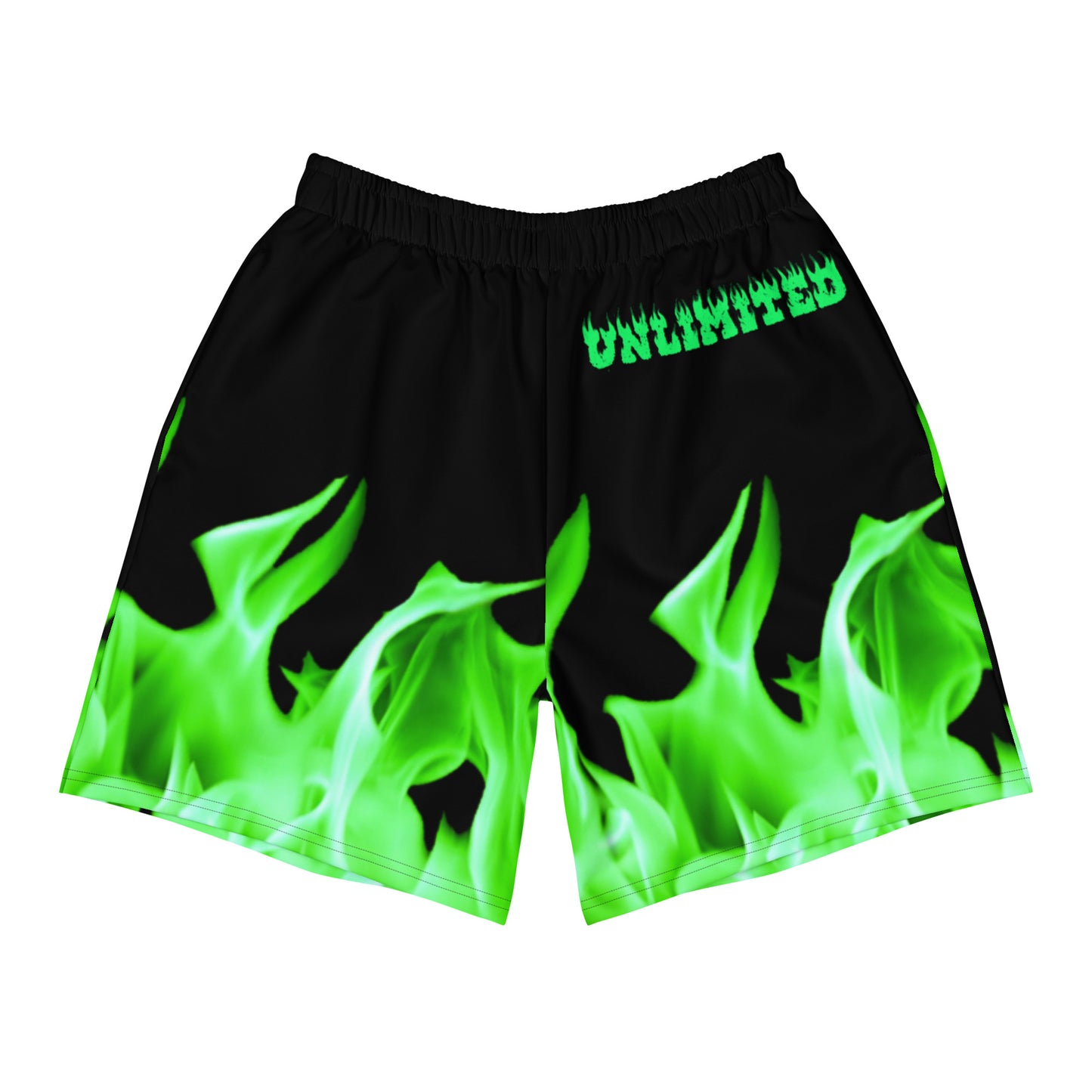 UNLIMITED green flame It’s lit Men's Athletic Shorts