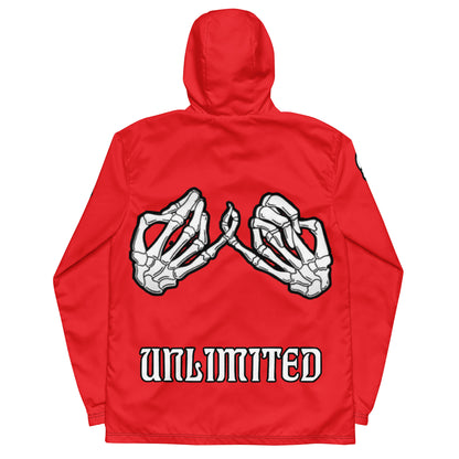 UNLIMITED Skeleton hands NO EVIL red Men’s windbreaker