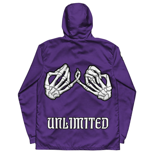 Unlimited Skeleton hands no evil purple Men’s windbreaker