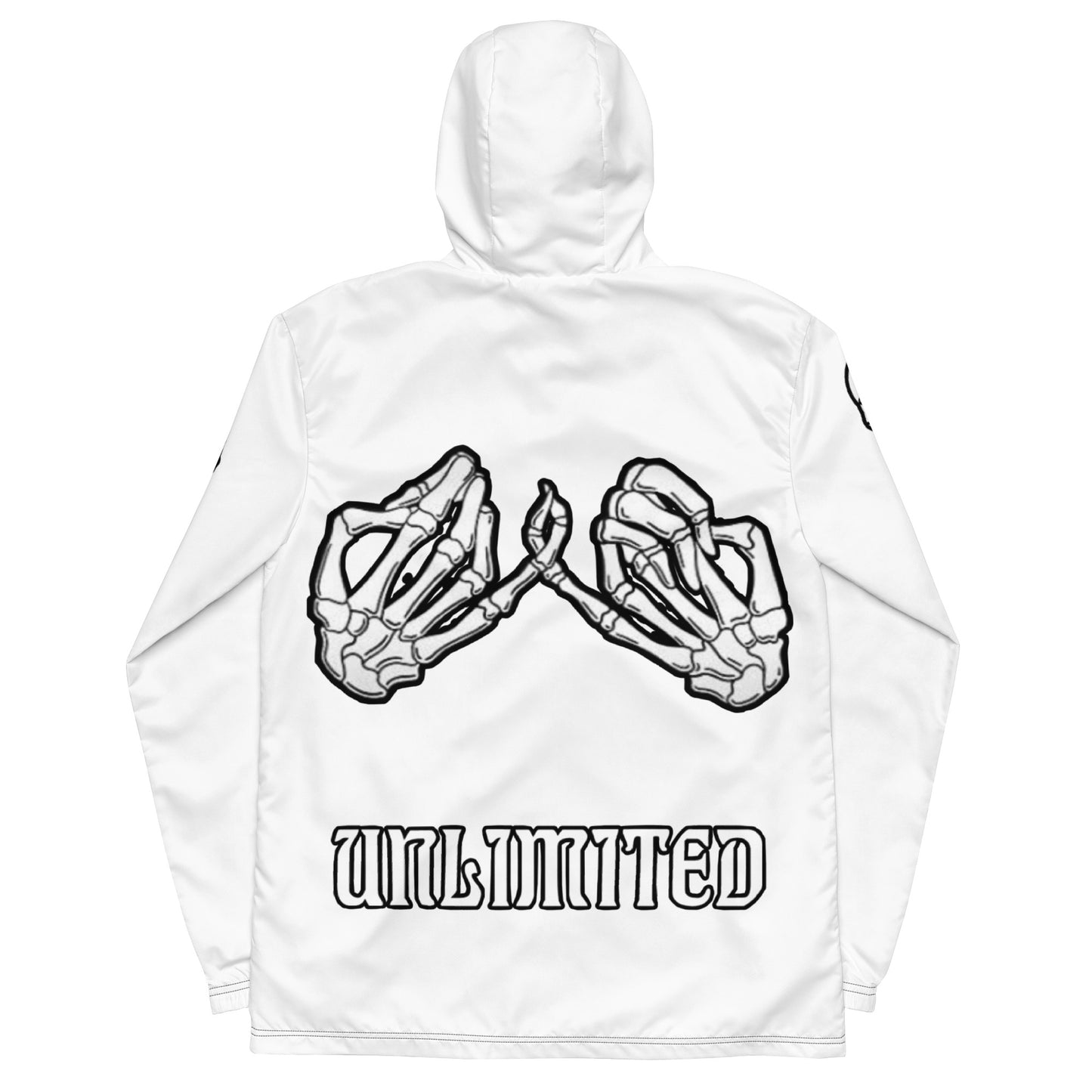 Unlimited Skeleton hands no evil white Men’s windbreaker