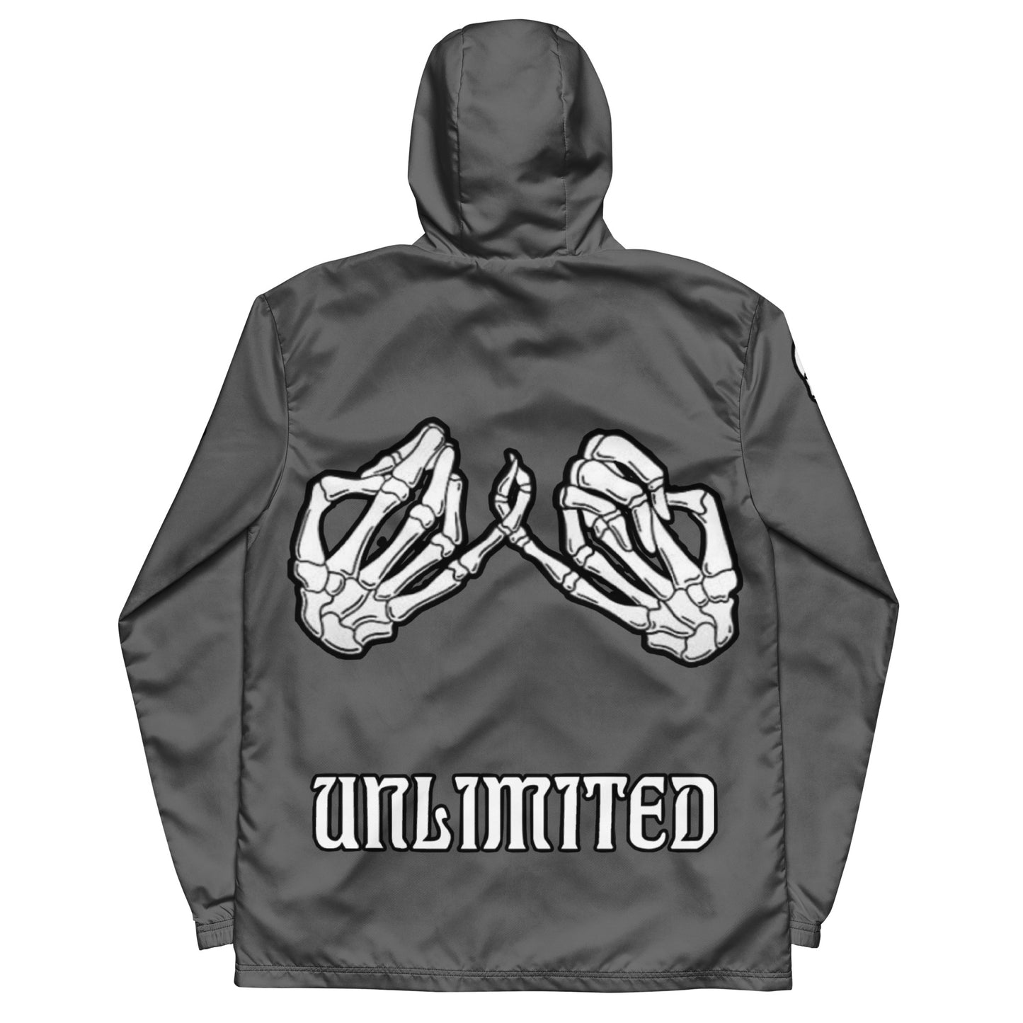 Unlimited Skeleton hands no evil grey Men’s windbreaker