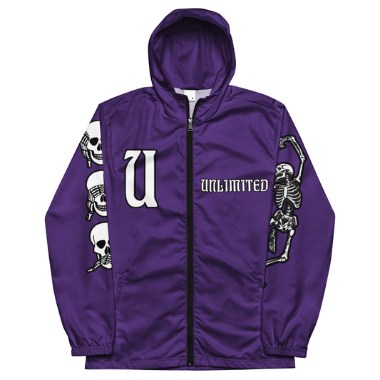 Unlimited Skeleton hands no evil purple Men’s windbreaker