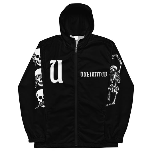 Unlimited Skeleton hands no evil black Men’s windbreaker