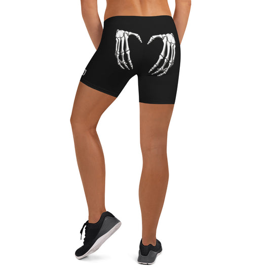 UNLIMITED SKELETON hands black biker Shorts