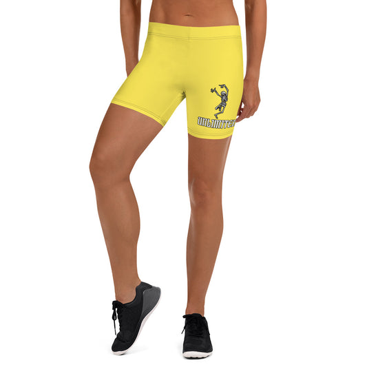 UNLIMITED Skeleton hands yellow biker Shorts