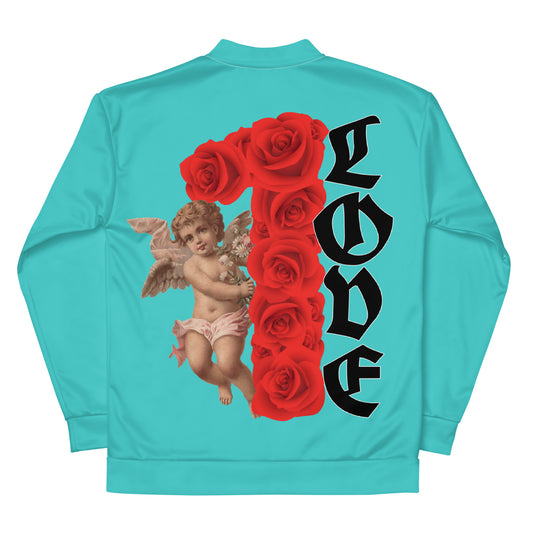 One Love Cupid turquoise Unisex Bomber Jacket