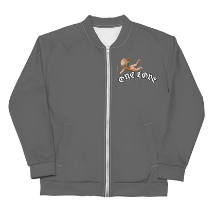 One Love Cupid Grey Unisex Bomber Jacket