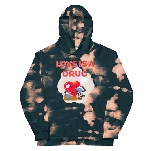 ONE LOVE Love is a drug bleached Unisex Hoodie